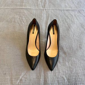 Le Saunda - Black Leather Work Heel 37